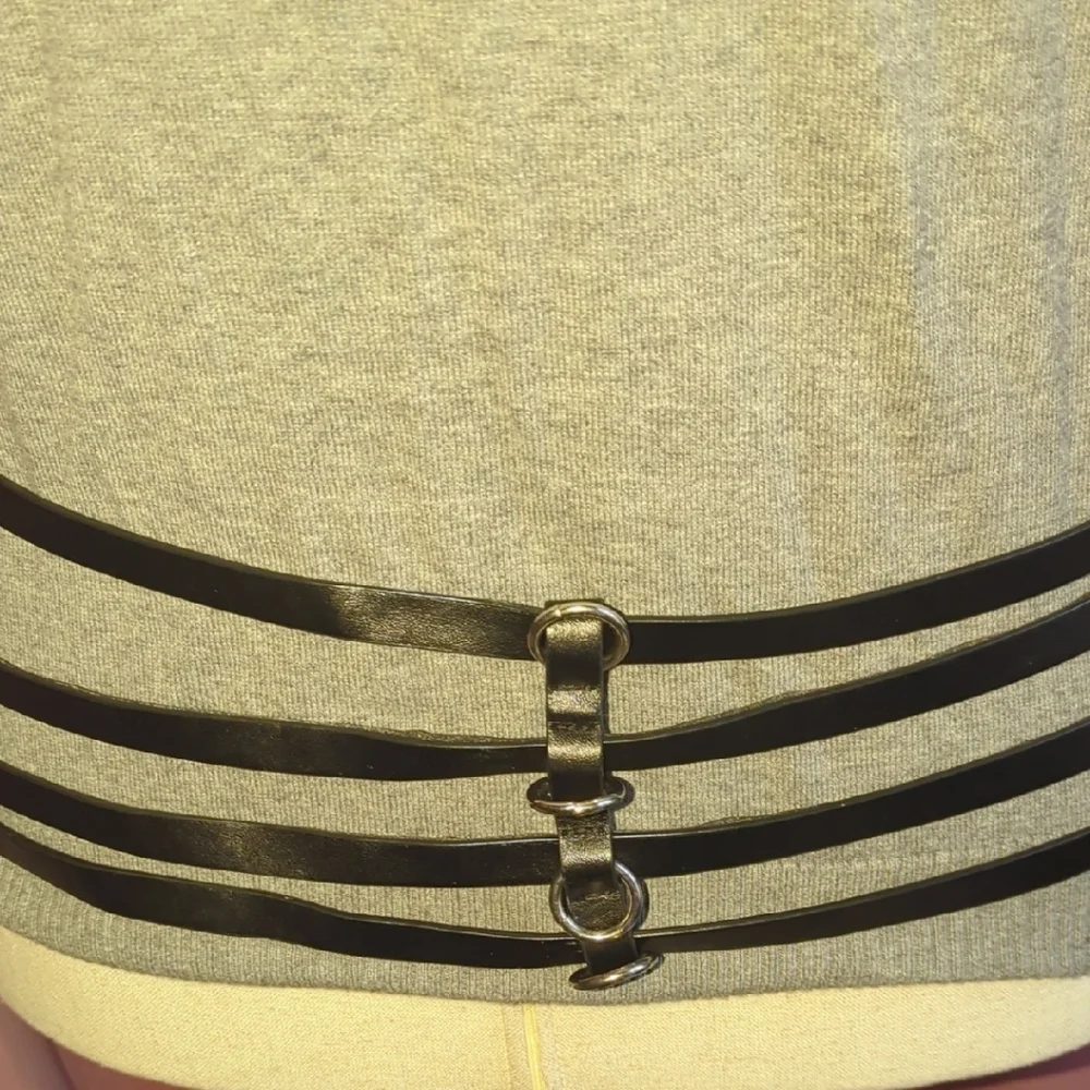 PLUS SIZE Black Caged Belt w/Snap Buttons 3x? - Picture 5 of 11